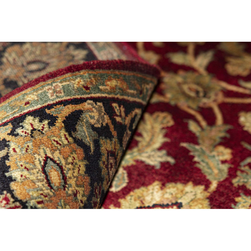 Hand-Knotted High-Quality Red and Black Area Rug