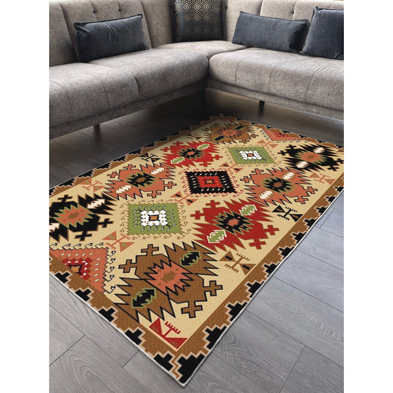 Tapis en coton Taniya, Rectangle 6 pi 7 po x 7 pi 10 po