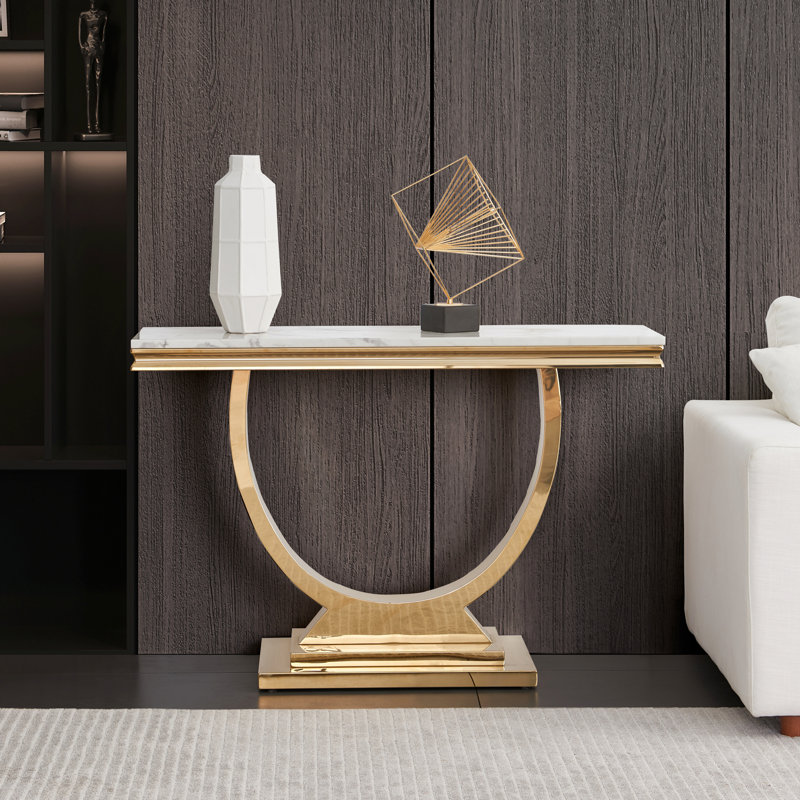 Console Tobitha, Blanc, Or
