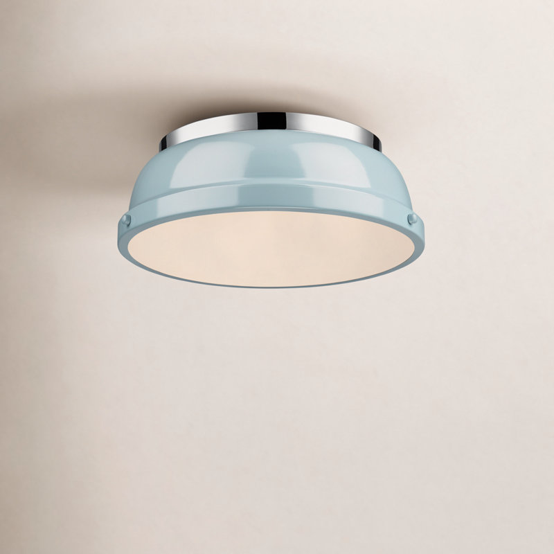Plafonnier encastré 2 lumières Calico, Écume de mer, Chrome