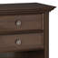 Table de chevet transitionnelle en bois massif l 24 po avec 2 tiroirs et tablette de rangement ouverte Amherst-618343169