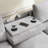 Sectional Sofa with Bluetooth Speaker, Comfy Cloud Couch Set with Drop Down Table, Cup Holders, USB Charger-1923232583