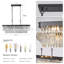 Série de lustre, lustre rectangulaire réglable en cristal, luminaire en cristal industriel moderne E12, luminaire suspendu en fer forgé rustique (convient pour la cuisine / le salon / la chambre à coucher) Noir (ampoules non incluses)-398350566