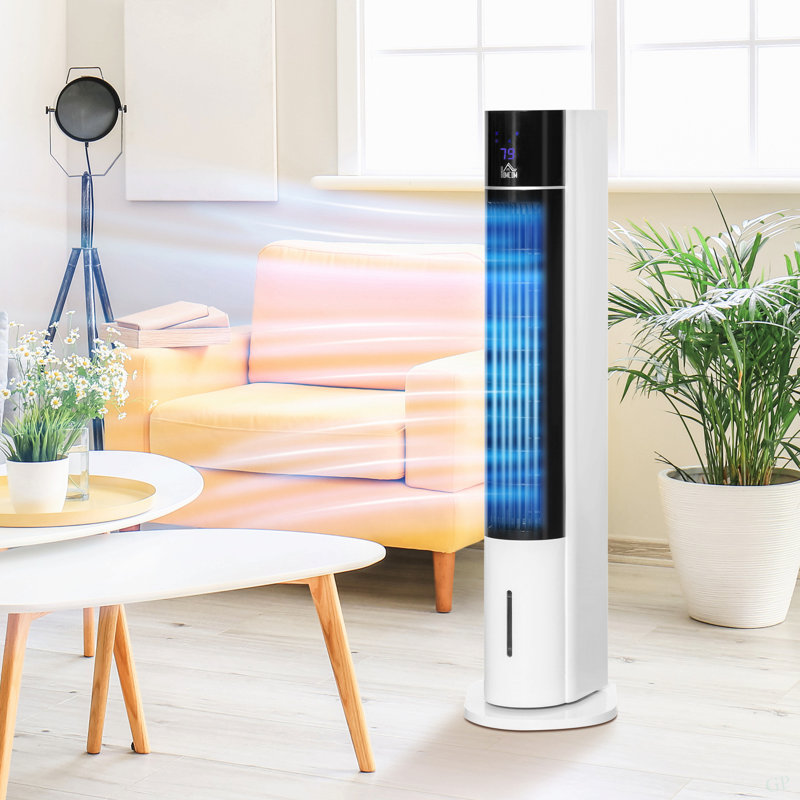 Refroidisseur d'air à évaporation oscillant de 42 po pour bureau à domicile avec minuterie, humidificateur à ventilateur 3 en 1 avec 3 modes, 3 vitesses, affichage à DEL et télécommande