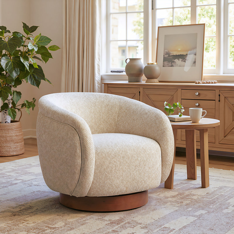 Chaise pivotante beige