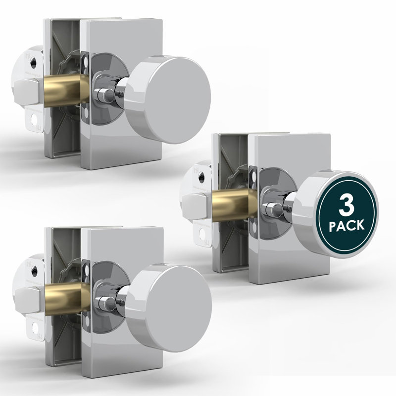 Mega Handles Laura Dummy Door Knob 6 Pack - Non-Turning Knob for Hall & Closet Doors, Fits All Standard Doors - Matte Black