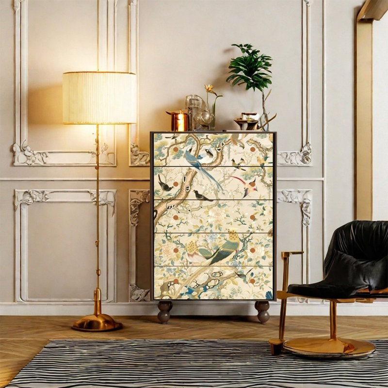Stylish Decorative Cabinet with Pine Wood Frame