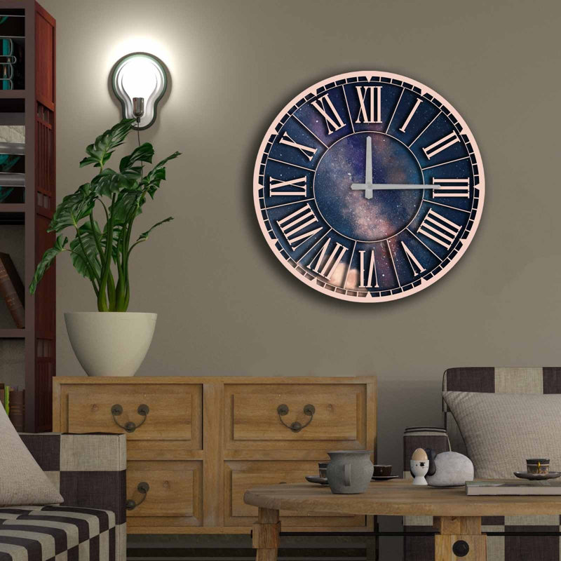 Horloge murale décorative élégante, 19,7 po de diamètre, 100% panneau de fibres à densité moyenne avec une épaisseur de 0,2 po | Nécessite 1 pile AA (non incluse) | Parfait pour la décoration intérieure, l'esthétique moderne et l'élégance intemporelle