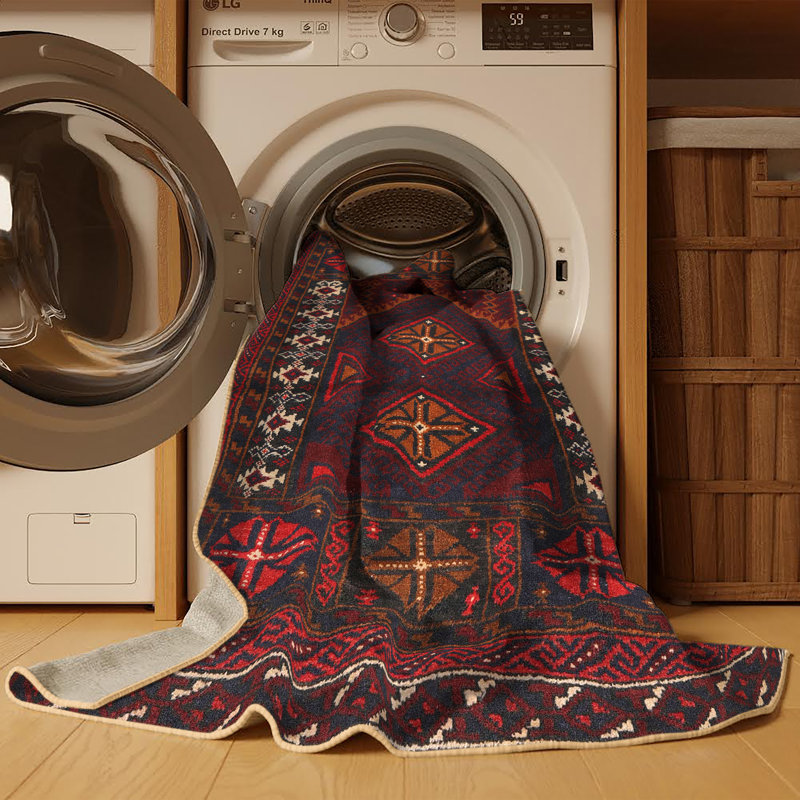 Tapis traditionnel 100% lavable à la machine 2380, Rectangle 5 pi x 7 pi