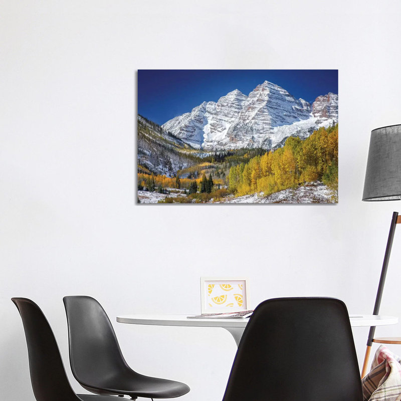 Pics de aspen dans la forêt, H 26 po x l 40 po x P 1,5 po, Toile tendue, Pas de tapis