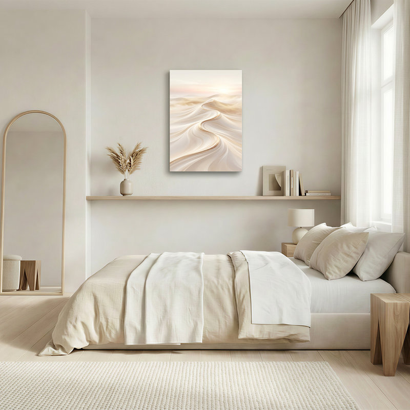 Toile abstraite avec dunes de sable, 36"H x 24"W