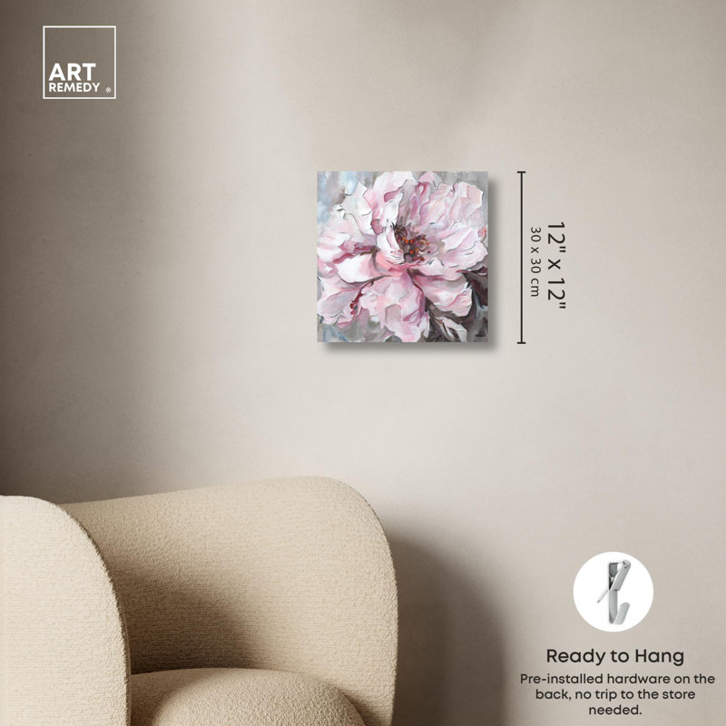 «Joyful Flower Canvas Winter» par Art Remedy, Toile tendue, H 12 po x l 12 po