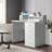 43.31in White Particle Board with Embossed Melamine Laminated Desktop Storage Layer, Three-Drawer Computer Desk-435480125