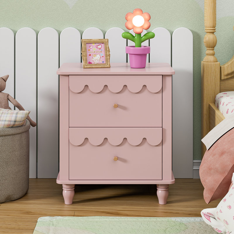 Dorlan 19.7“W Cute Cloud shape Nightstand, Pink