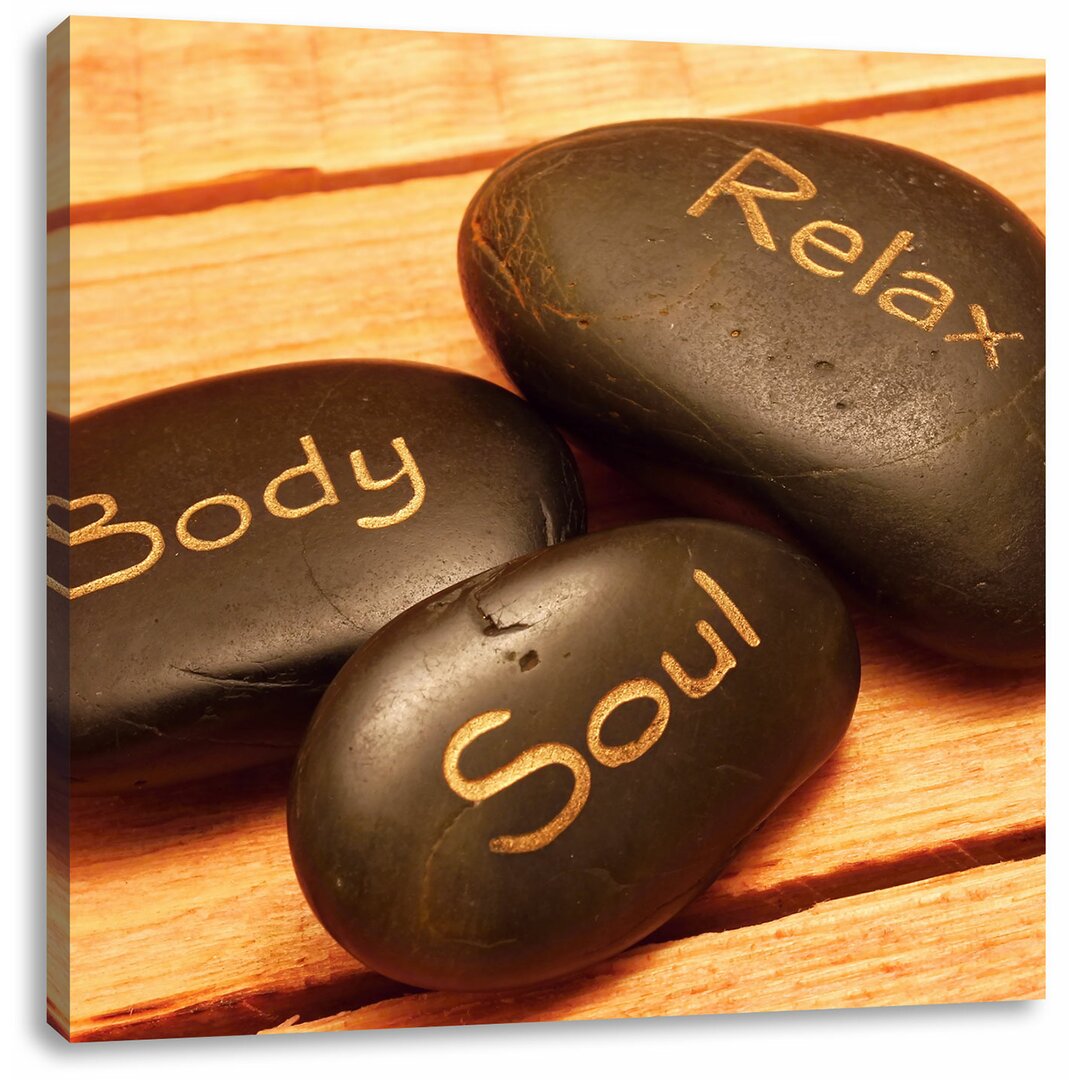 Leinwandbild Wellness Steine Body Soul Relax