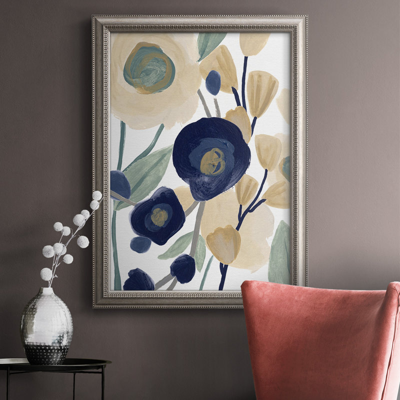 «Blue Poppy Cascade II», reproduction d'art sur toile, H 27 po x l 18 po x P 2,5 po