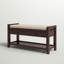 Alexandria Wood Storage Bench, Shoe Rack with Cushioned Seat and Drawers, Multipurpose Entryway Storage Bench-1821906969