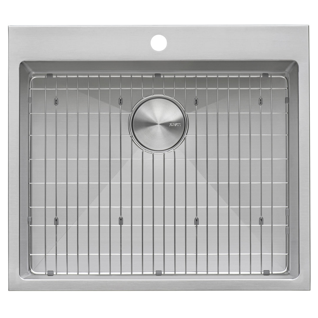 Ruvati Topmount Laundry Utility Sink 25 x 22 x 12 inch Rounded Corners Deep Stainless Steel Ruvati