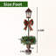 Ensemble de 2 lampadaires de Noël pré-illuminés, urne de Noël lumineuse avec nœud à carreaux, pommes de pin et baies rouges, décoration artificielle extérieure pour l'entrée de votre porte.