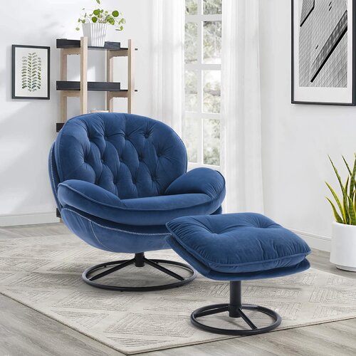 Grovelane Anouk Upholstered Swivel Accent Chair & Reviews | Wayfair