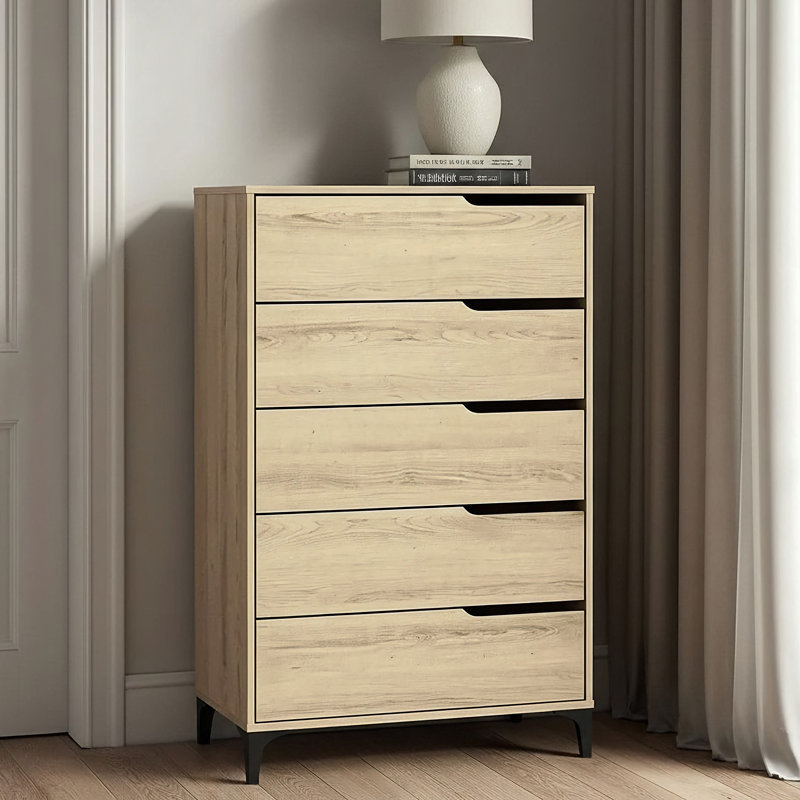Norcross 5 Drawer 31'' W Dresser, Oslo Oak