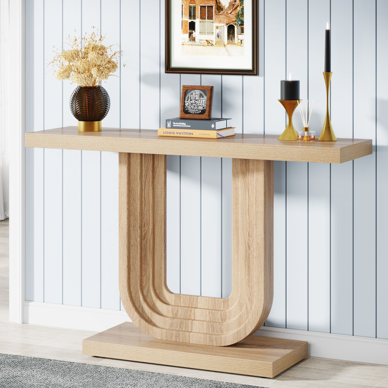 Jameeka 39.37'' Console Table, Natural Wood