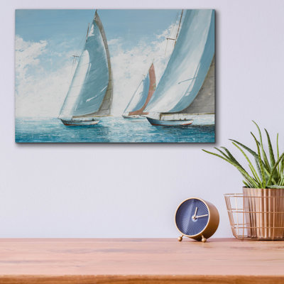  «Regatta» par Max Maxx, art mural en verre acrylique, 16 po x 12 po