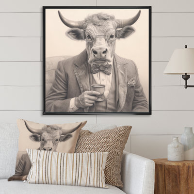 «Cow Cow Have A Drink I», reproduction d'art sur toile