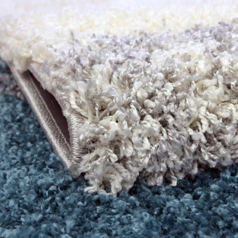 Tapis abstrait en polypropylène tissé à la machine Dalpe - turquoise / gris / blanc, Rectangle de 5 pi x 8 pi