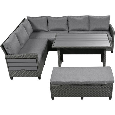 5-Piece Outdoor Patio Rattan Sofa Set