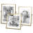 Set Of 3 Glass Photo Frame Collection Simple Metal Geometric Picture Frame With Glass Cover Includes 4"" X 4"", 4"" X 6"", 5"" X 7""
