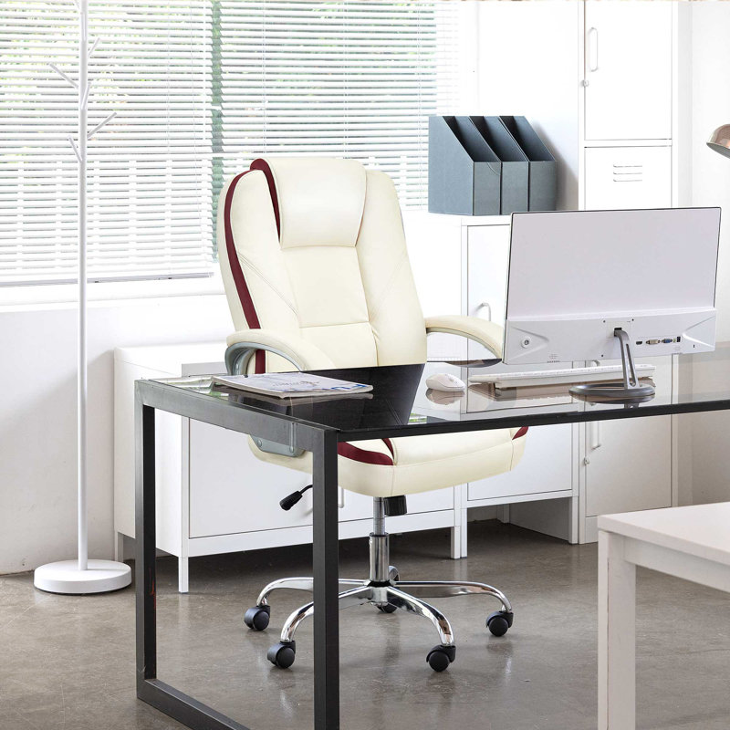 Nickoli Heavy Duty Design High Back Ergonomic Executive Office Chair, Ivory