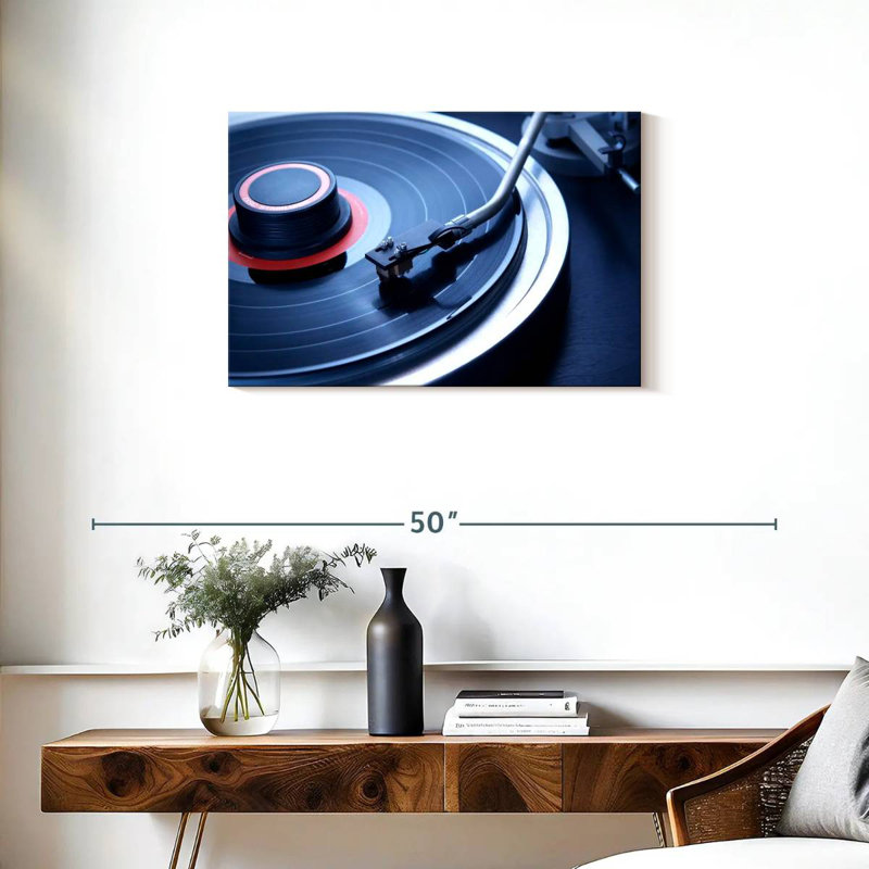 Abarca Blue Tinted Record Player, 20" H x 30" W