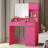 Vanity Desk with LED Mirror, Large Drawer, and 3-Tier Storage Shelf  3 Lighting Modes-1122895277