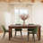 Castelo Velvet Upholstered Dining Side Chair in Olive Green with Black Peg Legs