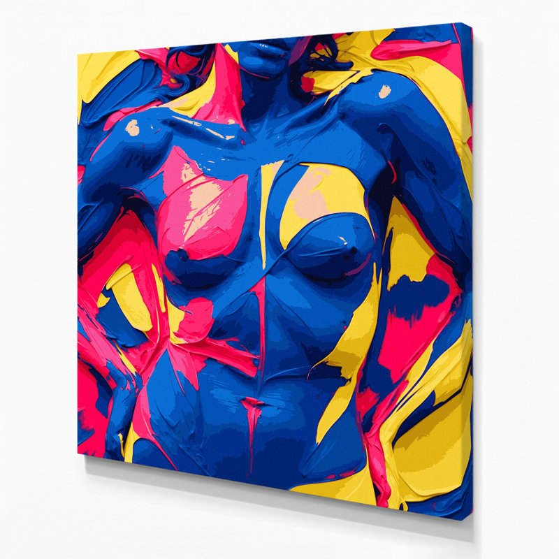 Abstrait art figuratif bleu sur toile 21, H 12 po x l 12 po