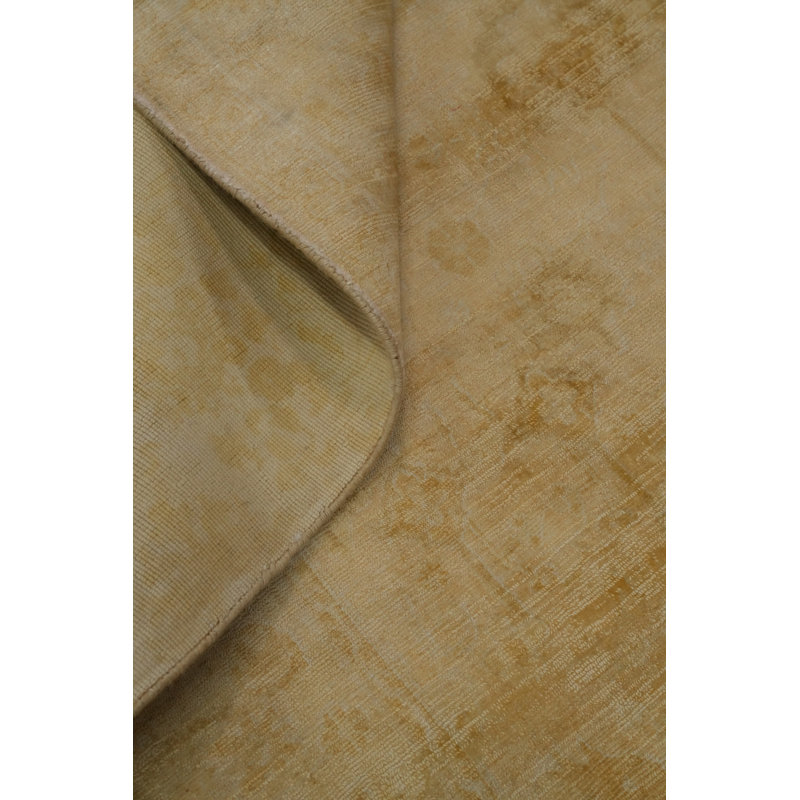 Tapis transitionnel doré fait à la main Oushak 5 x 8