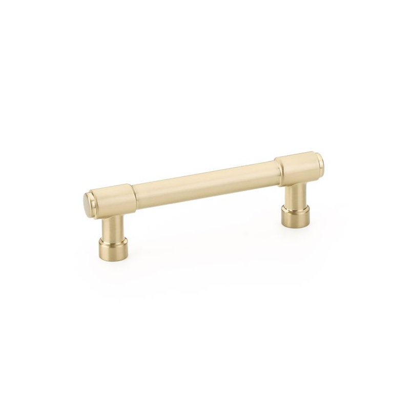 Emtek Jasper Bar Cabinet Pull, Satin Brass, 3 1/2" Center to Center