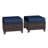 Outdoor Wicker Ottoman Set of 2, All-Weather Rattan Patio Footstools with Removable Cushions, Decorative & Functional for Outdoor Living Spaces-2035755884