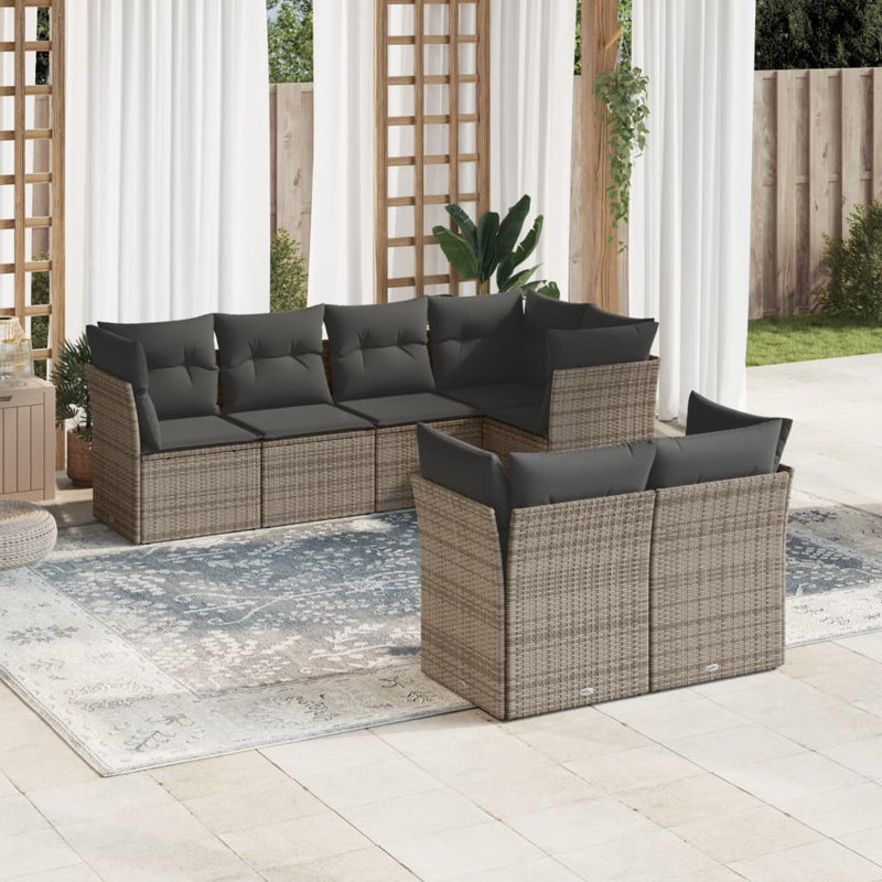 Grand canapé modulaire en rotin PE Vidaxl