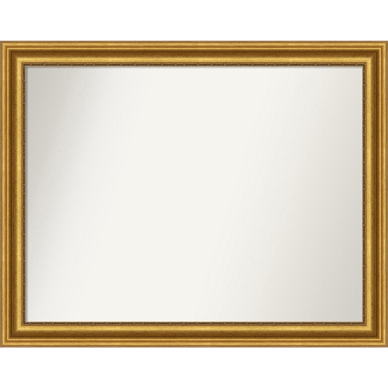 Miroir de salle de bain Jashawna, 37,75 po x 47,75 po, Doré