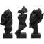 Ensemble de 3 statues penseur, figurines abstraites en résine pour bureau à domicile, décor de bureau, noir