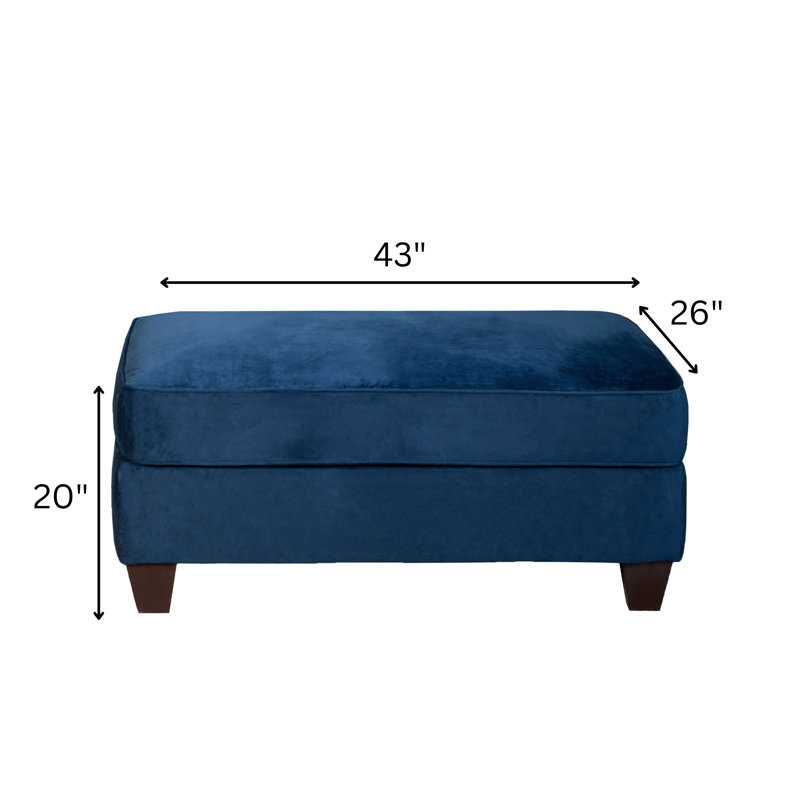 Camero Fabric Cocktail Ottoman, Navy Blue