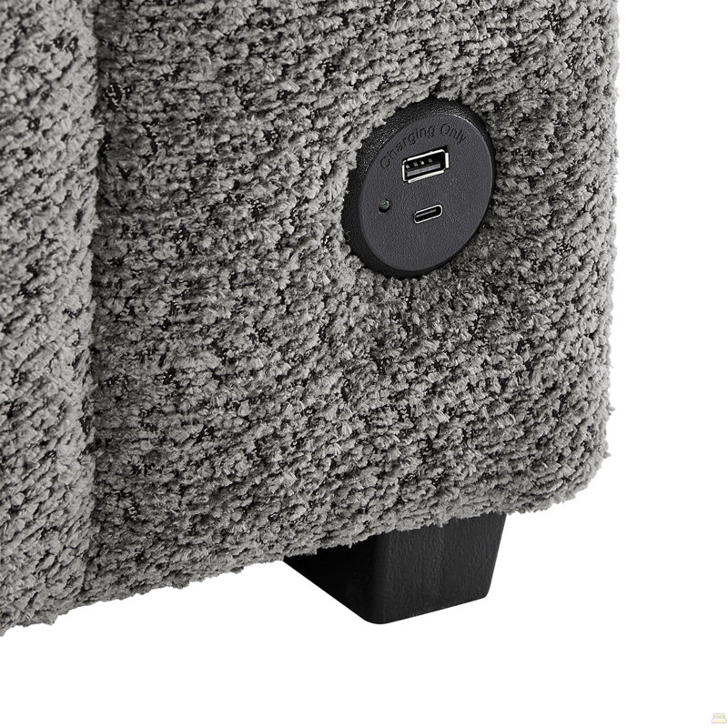 Canapé-lit modulaire réversible en tissu bouclé gris 96 po Seraphina Ii