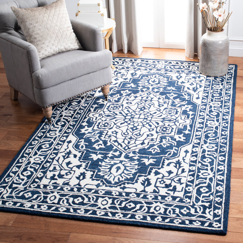 Micro-Loop Hand Tufted Wool And Cotton With Latex Oriental Rug, Rectangle 4' x 6'