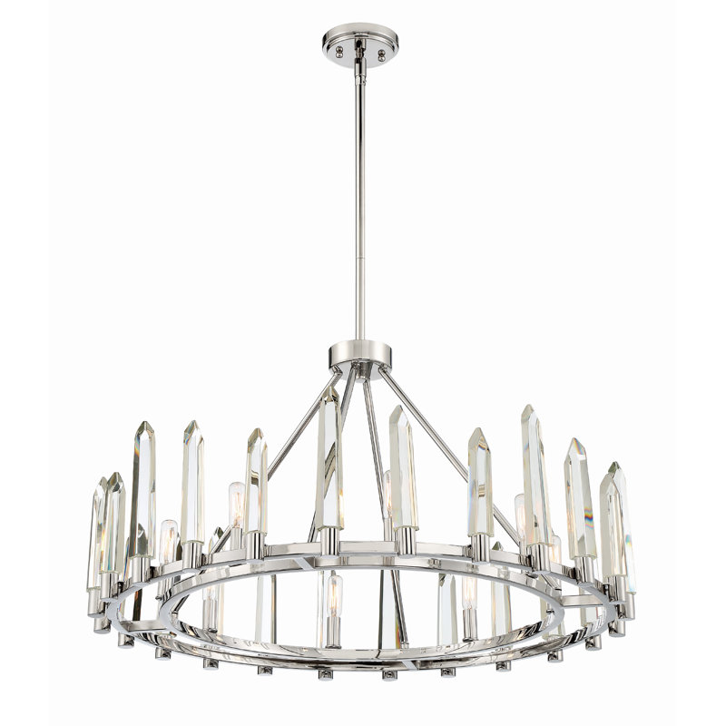 Lustre en roue de chariot à 8 lumières de style bougie Charlierae