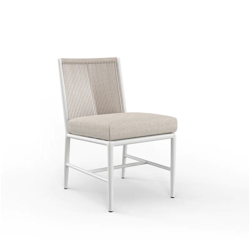 Chaise d'appoint de salle à manger avec coussin Sabbia, Sunbrella® Echo Ash