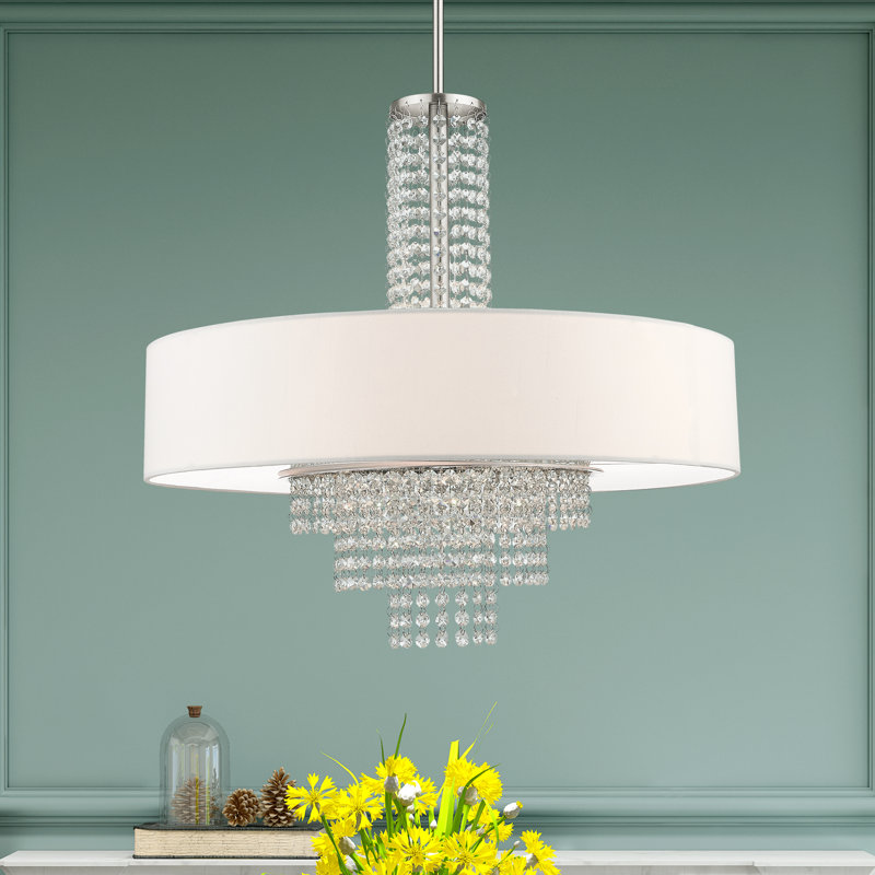 Claudelle 5 - Light Dimmable Drum Chandelier