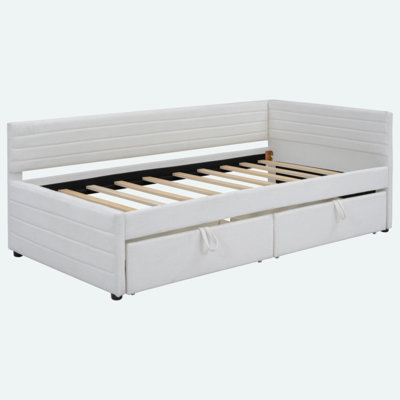 Twin Size Upholstered Daybed With 2 Drawers -  Latitude Run®, F24DB8501D224731916CAC150503D833