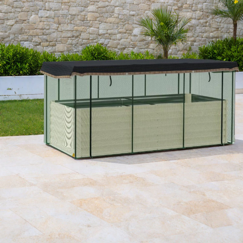 Jardinières surélevées en acier durable avec toile d'ombrage pour jardins modernes